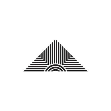 Triangle stripes lines simple logo vector Stock Illustration