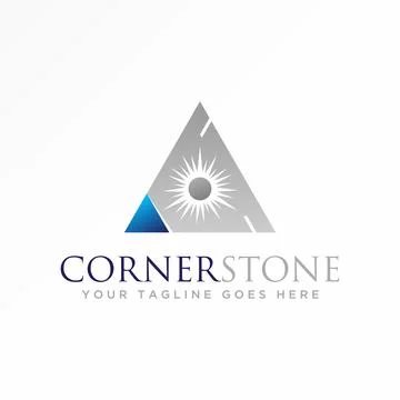 Triangle sun bright logo vector image. Stock Illustration
