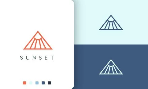 Triangle sun or energy logo in unique and modern style Illustrazione stock