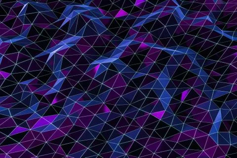 Triangle surface plane with structure lines, 3d rendering. Illustrazione stock