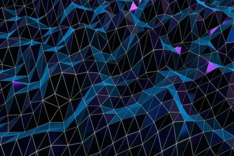 Triangle surface plane with structure lines, 3d rendering. Stock Illustration