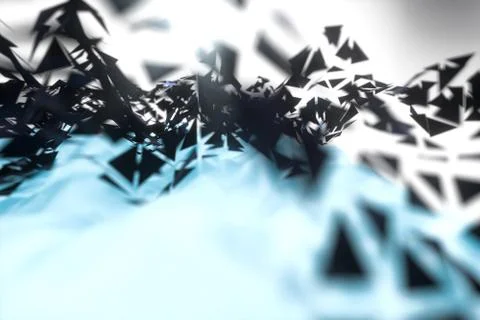 Triangle surface plane with structure lines, 3d rendering. Stock Illustration