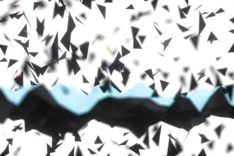 Triangle surface plane with structure lines, 3d rendering. Stock Illustration