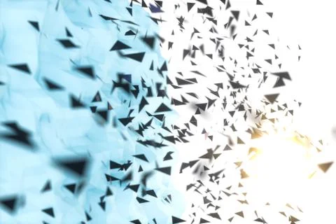 Triangle surface plane with structure lines, 3d rendering. Stock Illustration