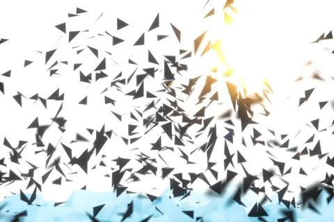 Triangle surface plane with structure lines, 3d rendering. Stock Illustration