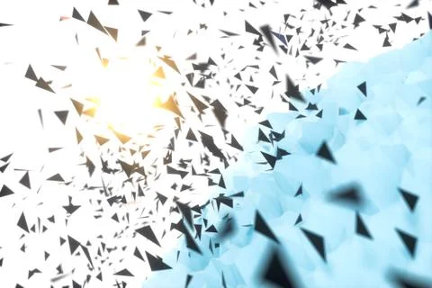 Triangle surface plane with structure lines, 3d rendering. Stock Illustration