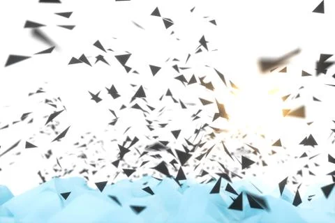 Triangle surface plane with structure lines, 3d rendering. Stock Illustration