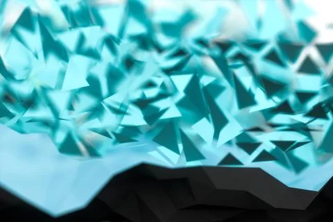 Triangle surface plane with structure lines, 3d rendering. Stock Illustration