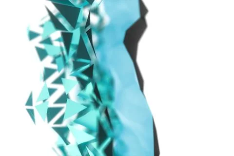 Triangle surface plane with structure lines, 3d rendering. Stock Illustration