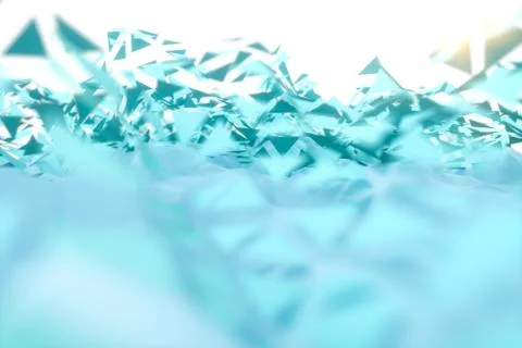 Triangle surface plane with structure lines, 3d rendering. Stock Illustration