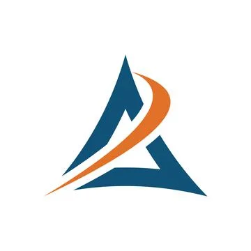 Triangle with swoosh logo vector Illustrazione stock