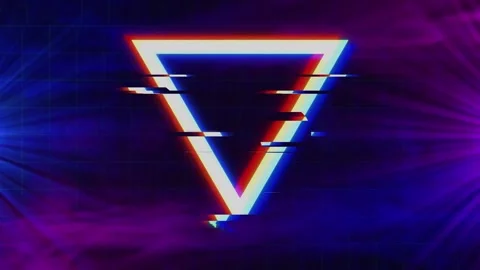 Triangle synthwave vaporwave retrowave glitch futuristic 80s vj dj backgroun Stock Footage 240796399