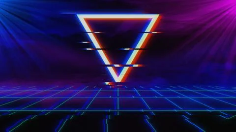 Triangle Synthwave / Vaporwave / Retrowave Glitch futuristic 80's VJ DJ  Stock Illustration