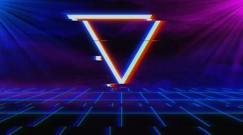 Triangle Synthwave / Vaporwave / Retrowave Glitch futuristic 80's VJ DJ  Stock Illustration