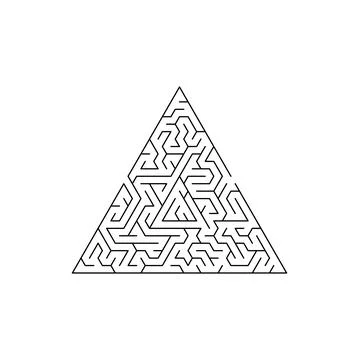 Triangle tangled maze game isolated labyrinth icon Stock Illustration