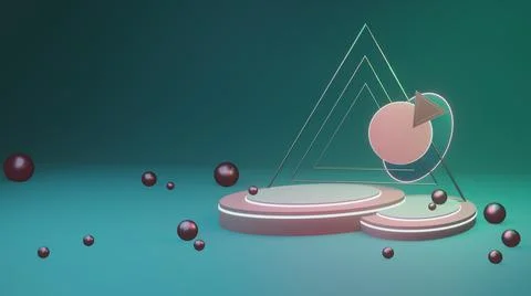 Triangle teal pink stage Illustrazione stock