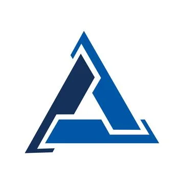 Triangle tech simple business icon logo Letter with triangle logo icon design ve Stock Illustration
