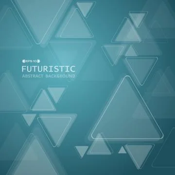 Triangle technology futuristic pattern on gradient blue background. 스톡 일러스트