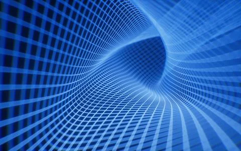 Triangle technology grid tunnel, 3d rendering. Stock Illustration