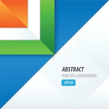 Triangle template vector green, orange, blue Stock Illustration