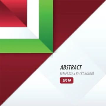 Triangle template vector red and green color Stock Illustration