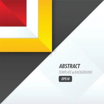 Triangle template vector yellow, black, red Stock Illustration