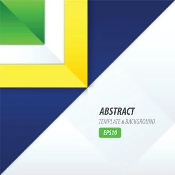 Triangle template vector yellow, blue, green Stock Illustration
