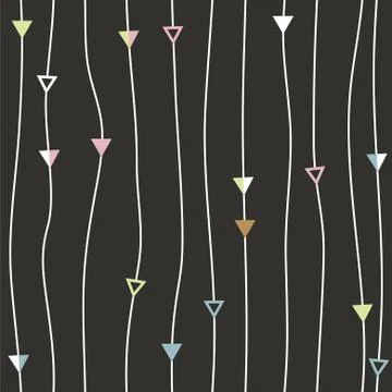 Triangle thread vector seamless pattern Abstract string black texture of Stock Illustration
