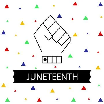 Triangle three color with hand for juneteenth Stock Illustration