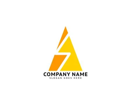 Triangle Thunder Bolt Lightning Logo Design Vector Ilustración de archivo
