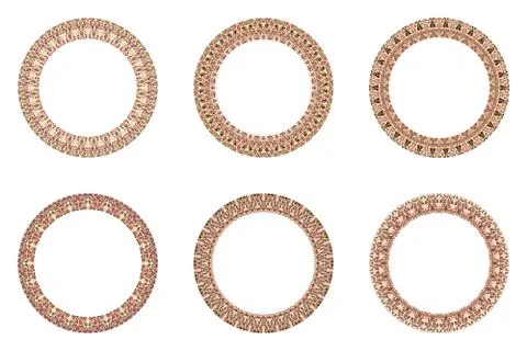 Triangle tile border collection - circular round vector designs elements Stock Illustration