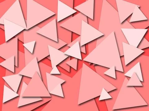 Triangle Tones Red Pink 3D Stock Illustration