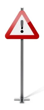 Triangle traffic sign with exclamation mark. 3D illustration Stock Illustration