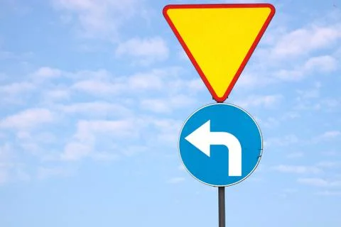 Triangle traffic sign Stock Photos