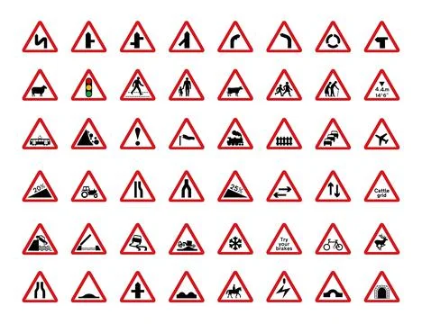 Triangle traffic signs Ilustración de archivo