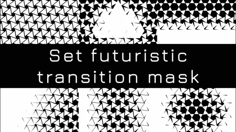 Triangle Transition Set. Monochrome Set of Transitions for projects. Stock Footage 221254666