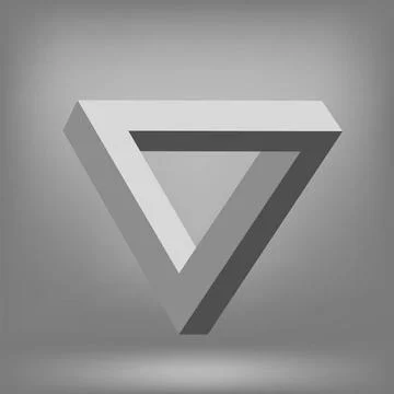 Triangle Triangle Isolated on Grey Background. Impossible Illusion. Copyri... Stock Photos