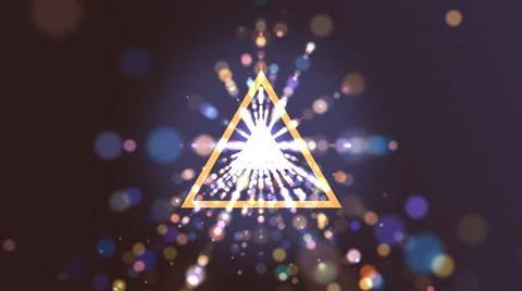 Triangle Tunnel Background With Particles Stock Illustration