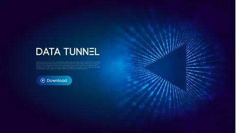 Triangle tunnel big data vector illustration. Abstract digital background Stockillustratie