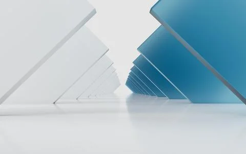 Triangle tunnel with cubes on sides, 3d rendering. Stock Illustration