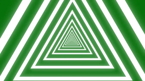 Triangle Tunnel with Pulsing Geometric Light Motion on Green Screen 4K Loop Stock Footage 345840618