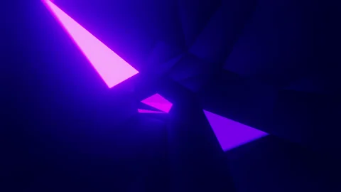 Triangle tunnel strobe purple 3d Stock Footage 163452759