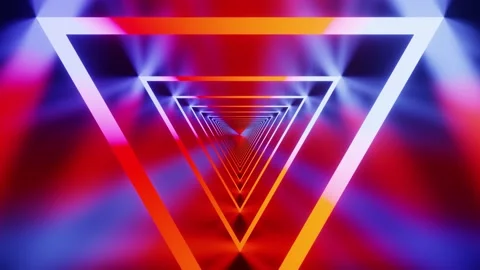 Triangle tunnel VJ loop background with warm colors Stock Footage 224668472