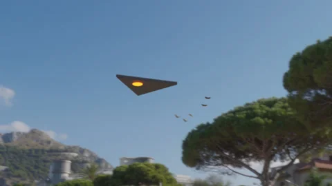 Triangle UAP chase Stock Footage 162205781