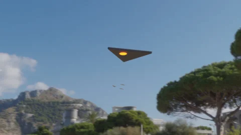 Triangle UAP Flyby Stock Footage 162184236