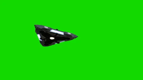 Triangle UFo fly by - seperated on green screen Stock-Footage 34279559
