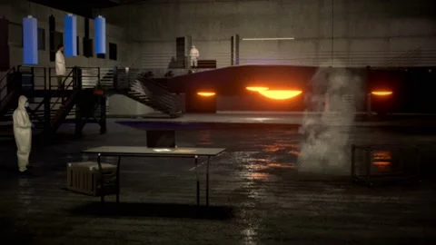 Triangle UFO in Hangar Stock Footage 197013007