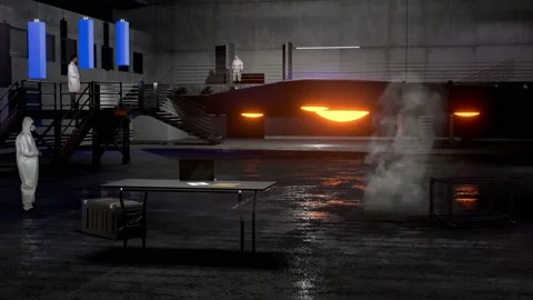 Triangle UFO in Hangar Stock Footage 197013008