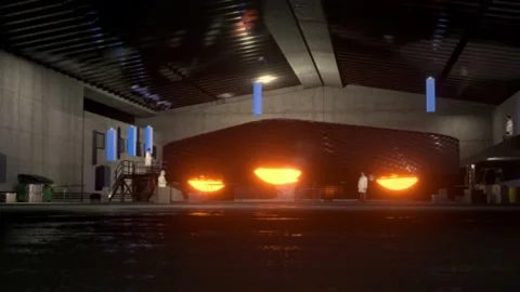 Triangle UFO in Hangar Stock Footage 197023807