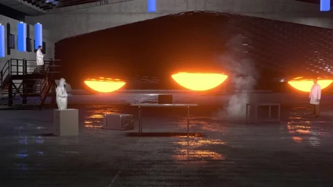 Triangle UFO in Hangar Stock Footage 197024045